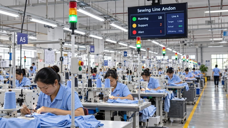 Hệ thống cảnh báo sự cố chuyền may